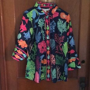 Gretchen Scott Sea Sway Boyfriend Shirt XL